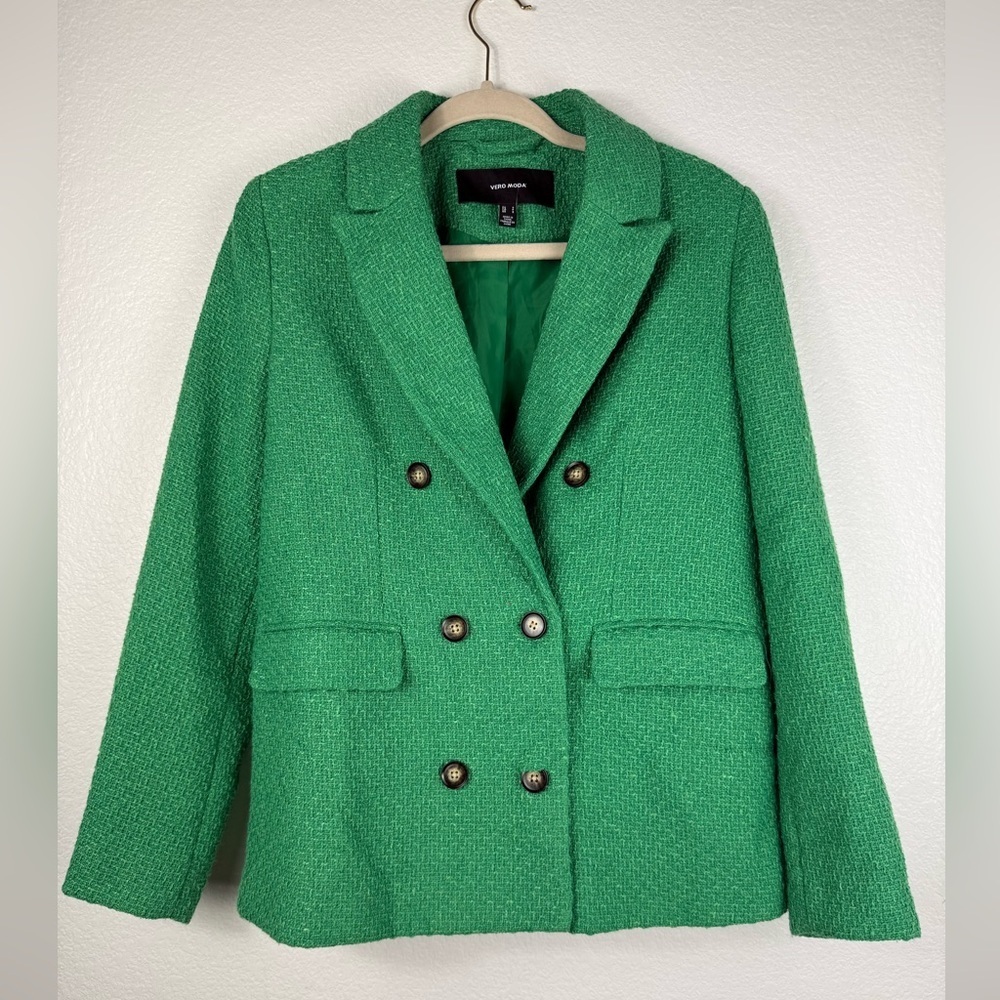Vero Moda Emerald Double-Breasted tweed Blazer size S